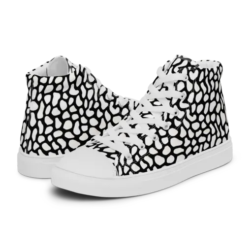 Inkblot Harmony on a Men's High Top Canvas Shoes