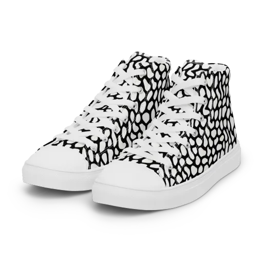Inkblot Harmony on a Women's High Top Canvas Shoes
