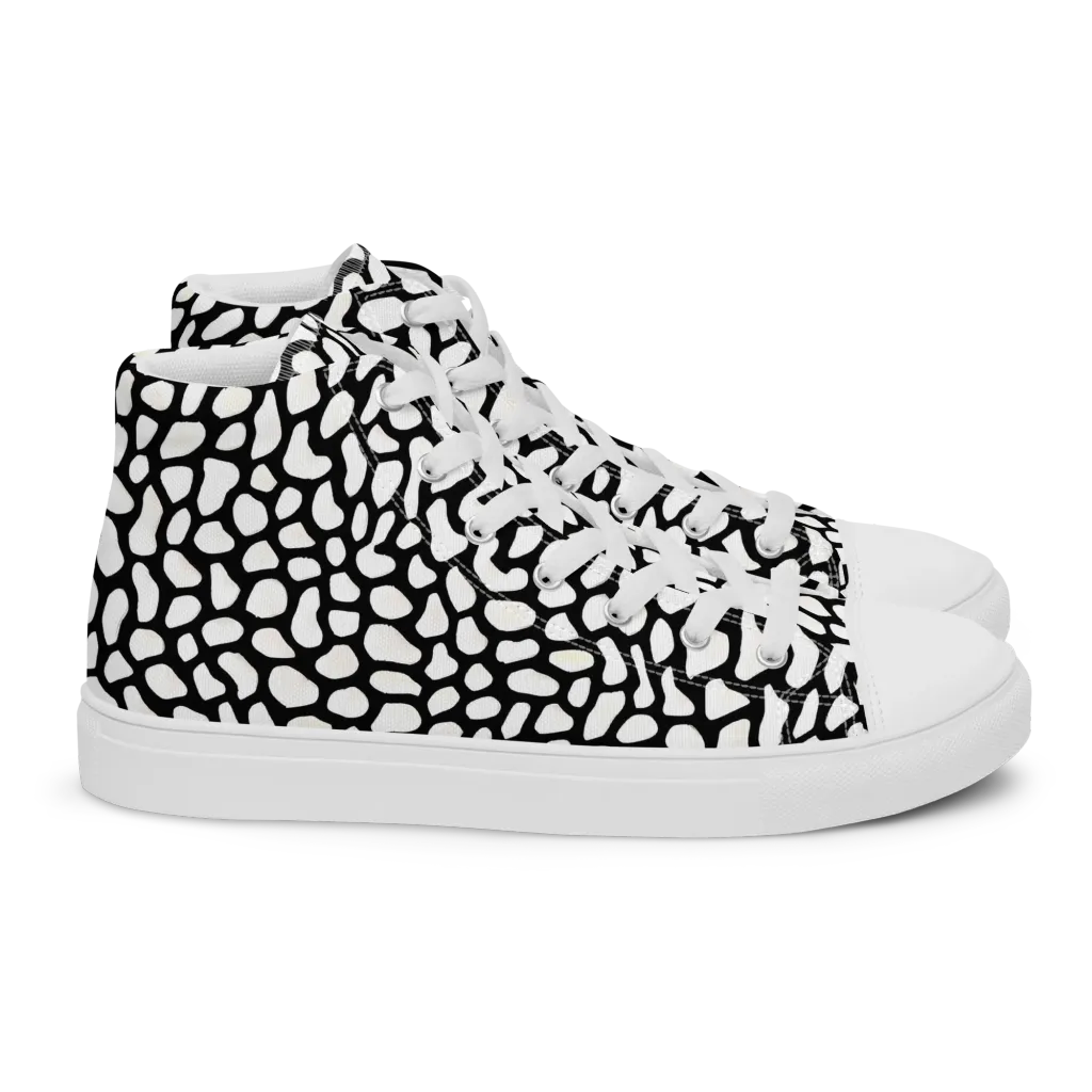 Inkblot Harmony on Women's High Top Canvas Shoes — Right