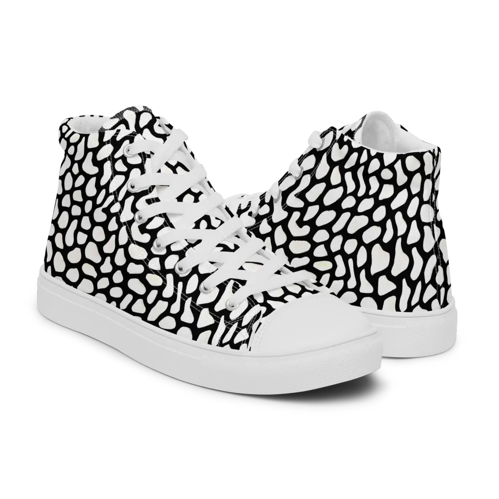 Inkblot Harmony on Women's High Top Canvas Shoes — Right