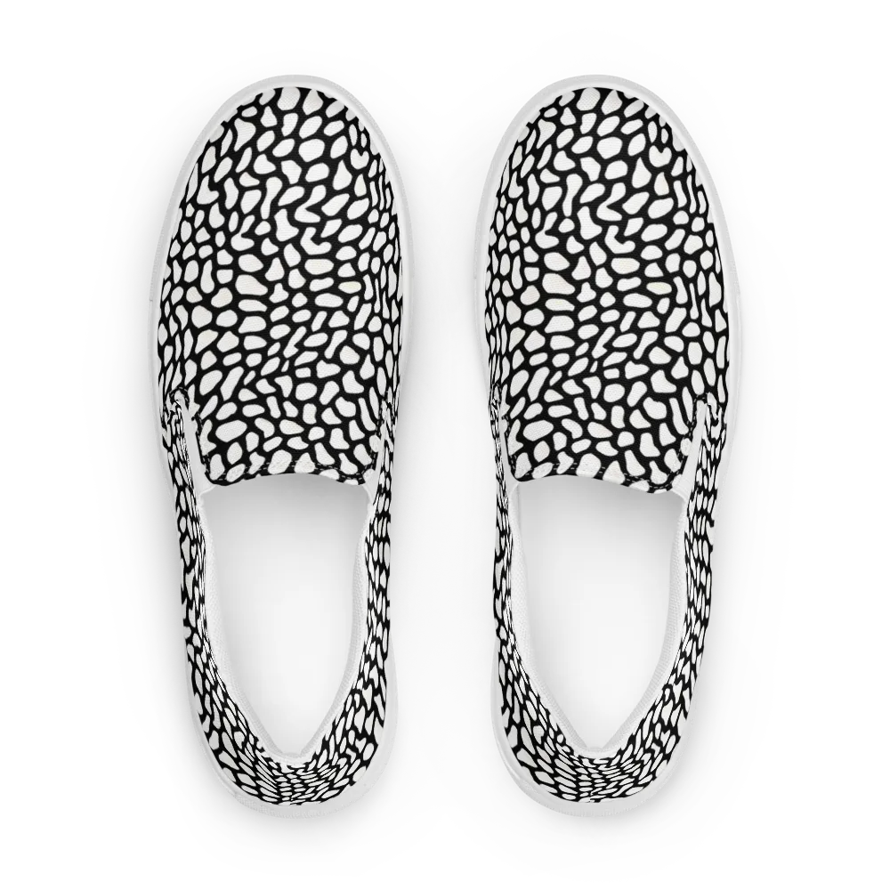 Inkblot Harmony on Men's Slip-On Canvas Shoes — Front