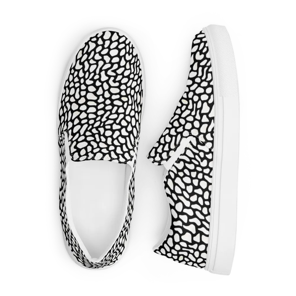 Inkblot Harmony on Men's Slip-On Canvas Shoes — Front