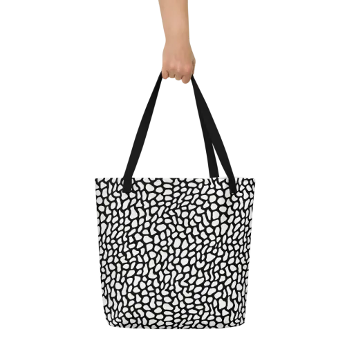 Inkblot Harmony on a Large Tote Bag W/ Pocket