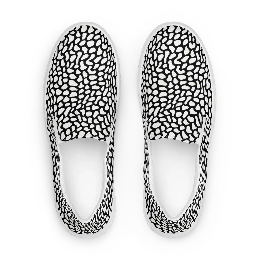 Inkblot Harmony on Women's Slip-On Canvas Shoes — Front