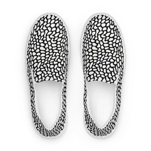 Inkblot Harmony on a Women's Slip-On Canvas Shoes