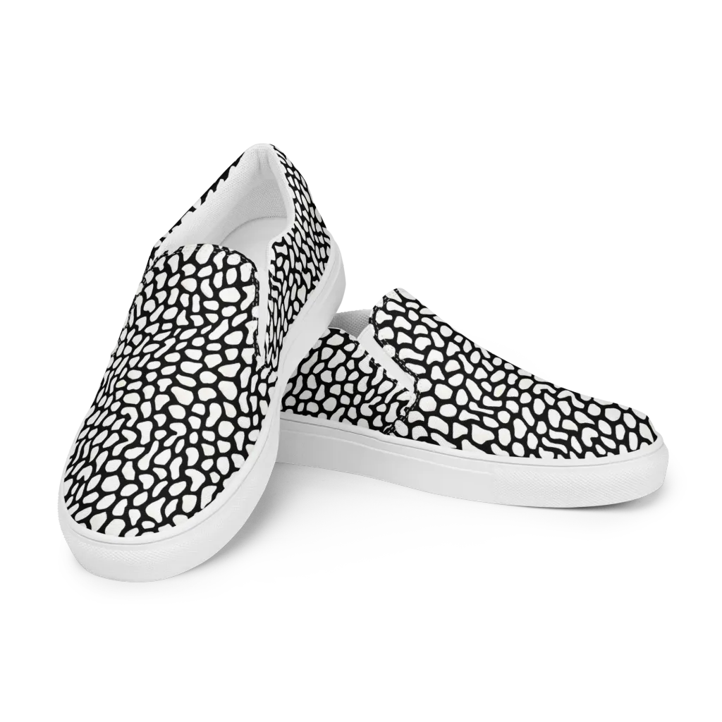 Inkblot Harmony on Women's Slip-On Canvas Shoes — Left Front