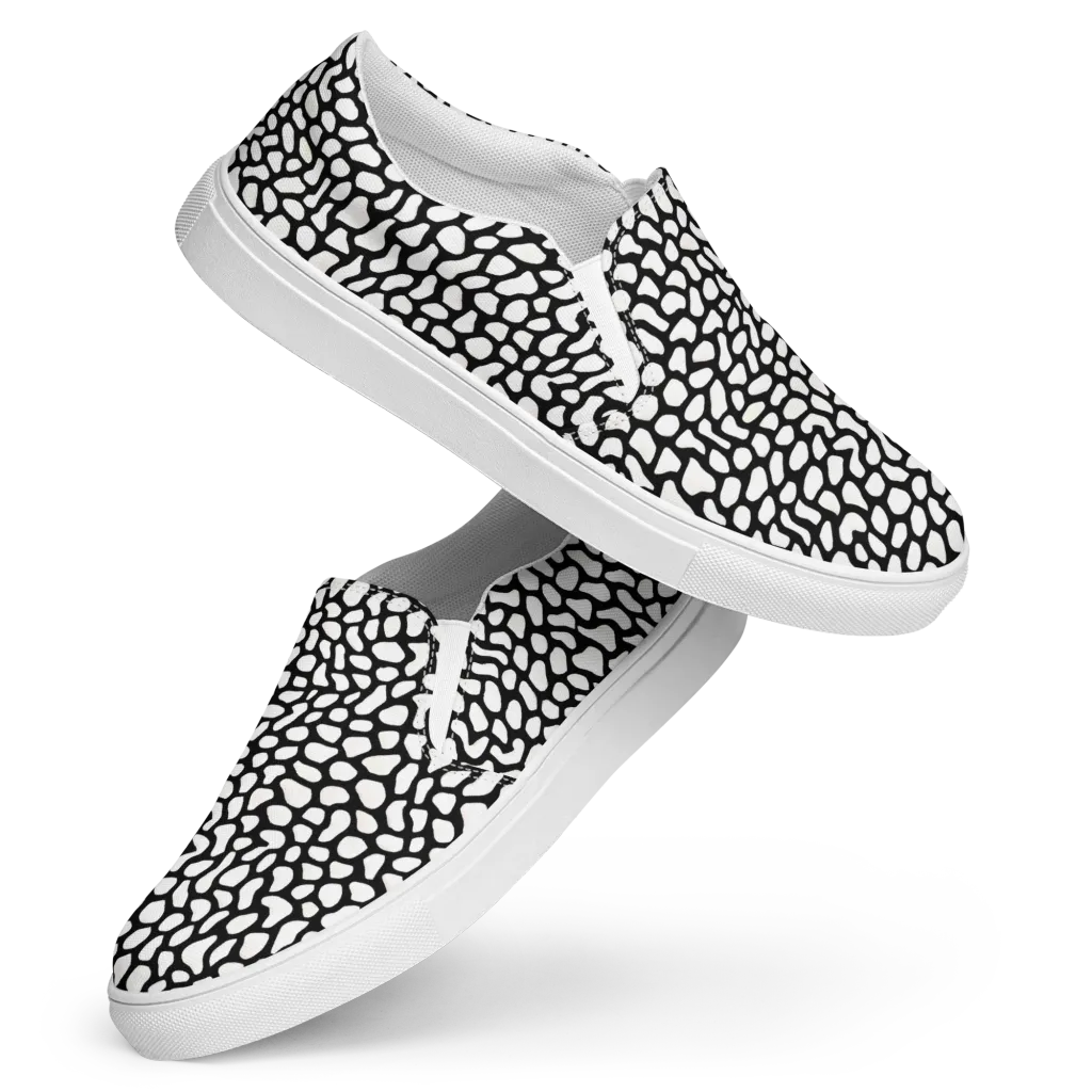 Inkblot Harmony on Women's Slip-On Canvas Shoes — Front