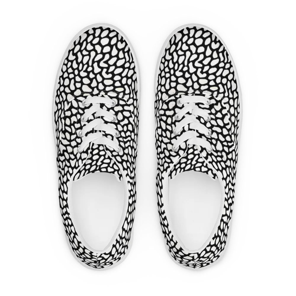 Inkblot Harmony on Men's Lace-Up Canvas Shoes — Front