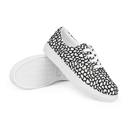 Inkblot Harmony on a Men's Lace-Up Canvas Shoes