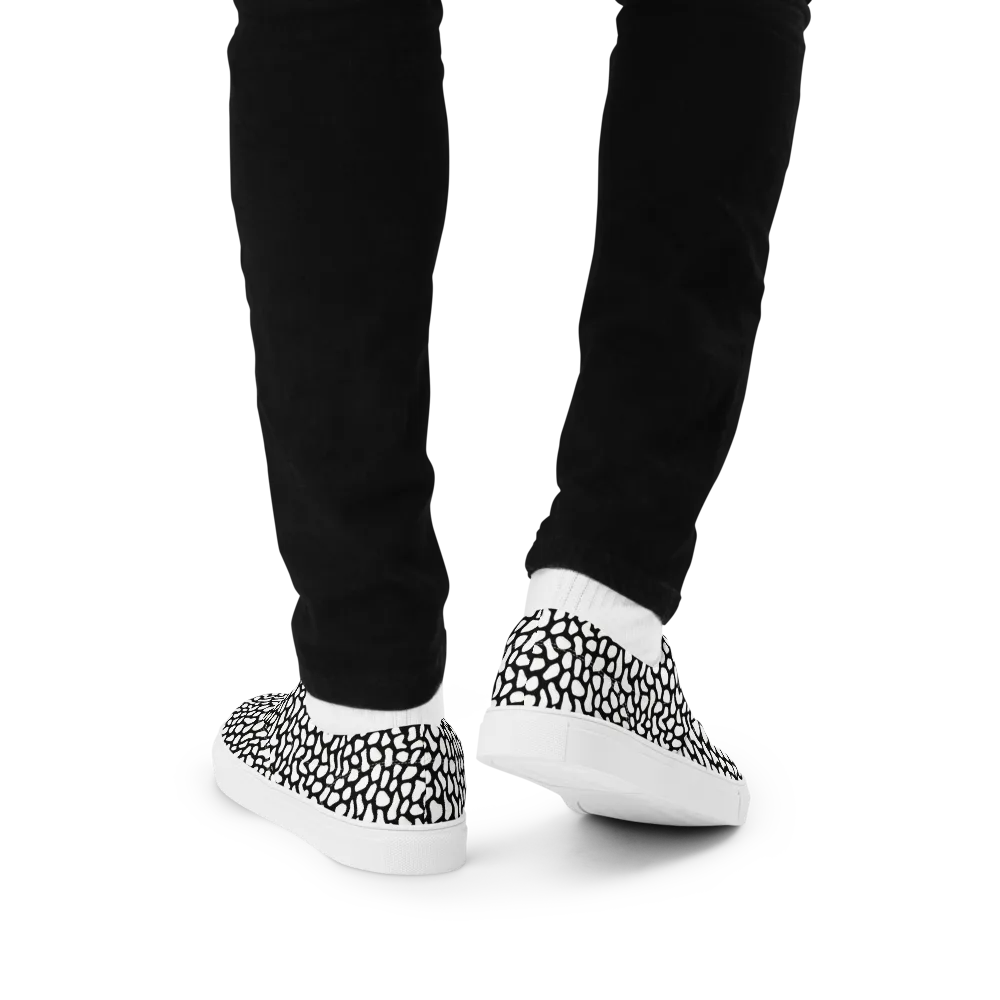 Inkblot Harmony on Men's Lace-Up Canvas Shoes — Back