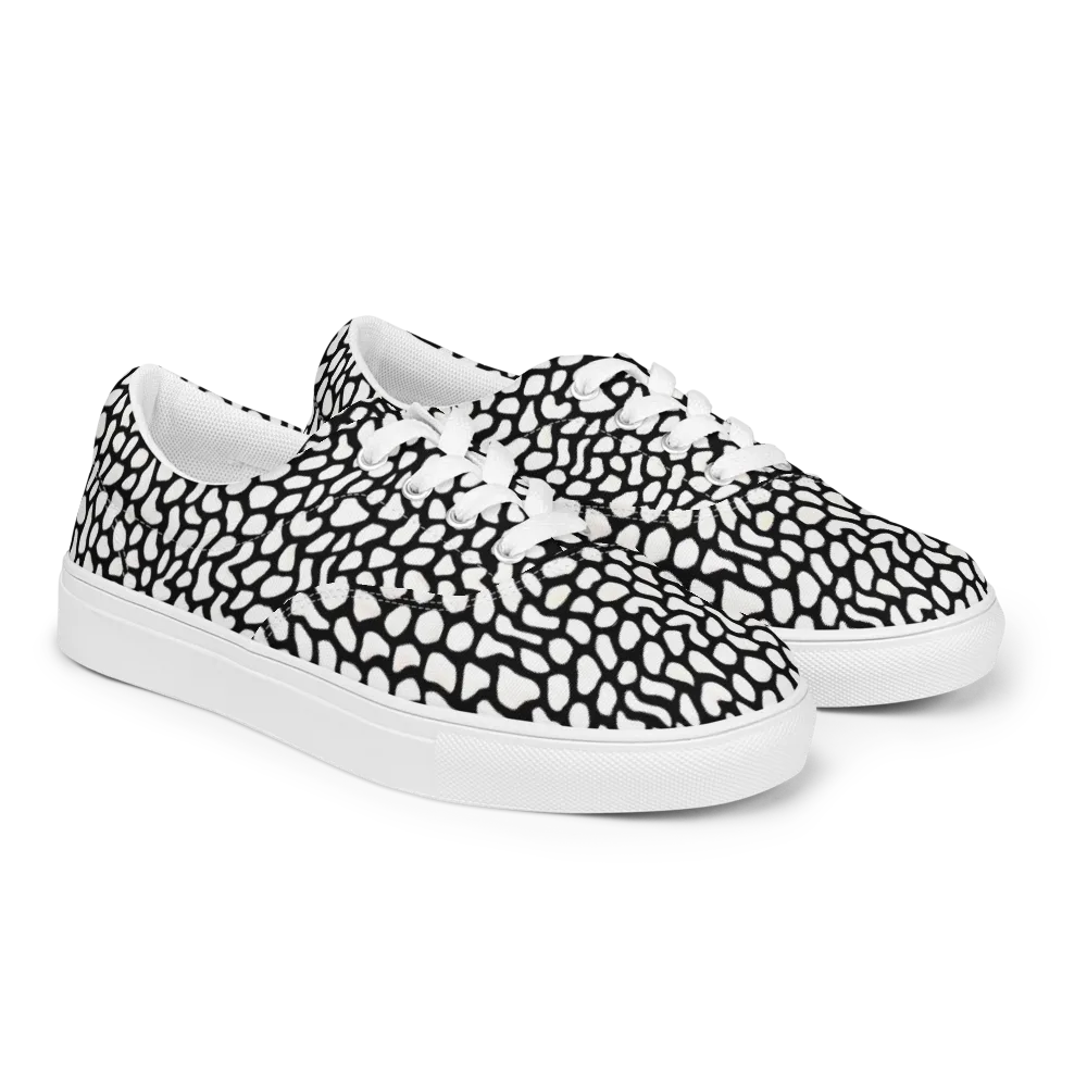 Inkblot Harmony on Men's Lace-Up Canvas Shoes — Right Front