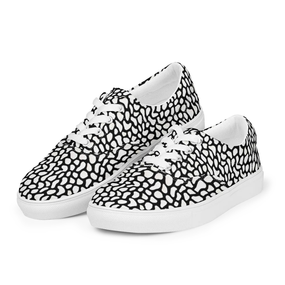 Inkblot Harmony on Men's Lace-Up Canvas Shoes — Left Front