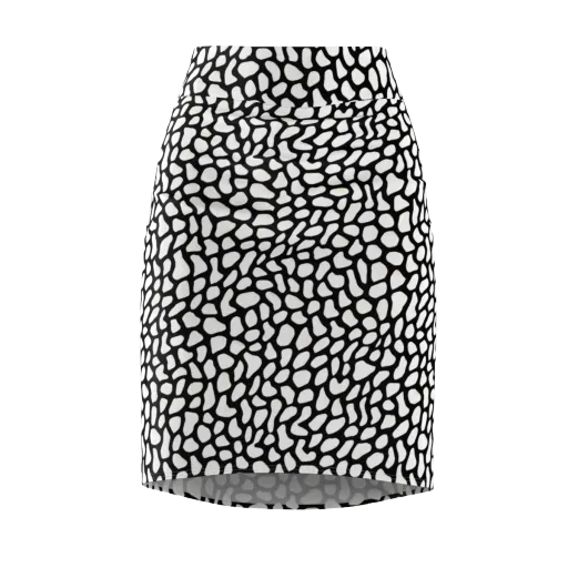 Inkblot Harmony on a Pencil Skirt