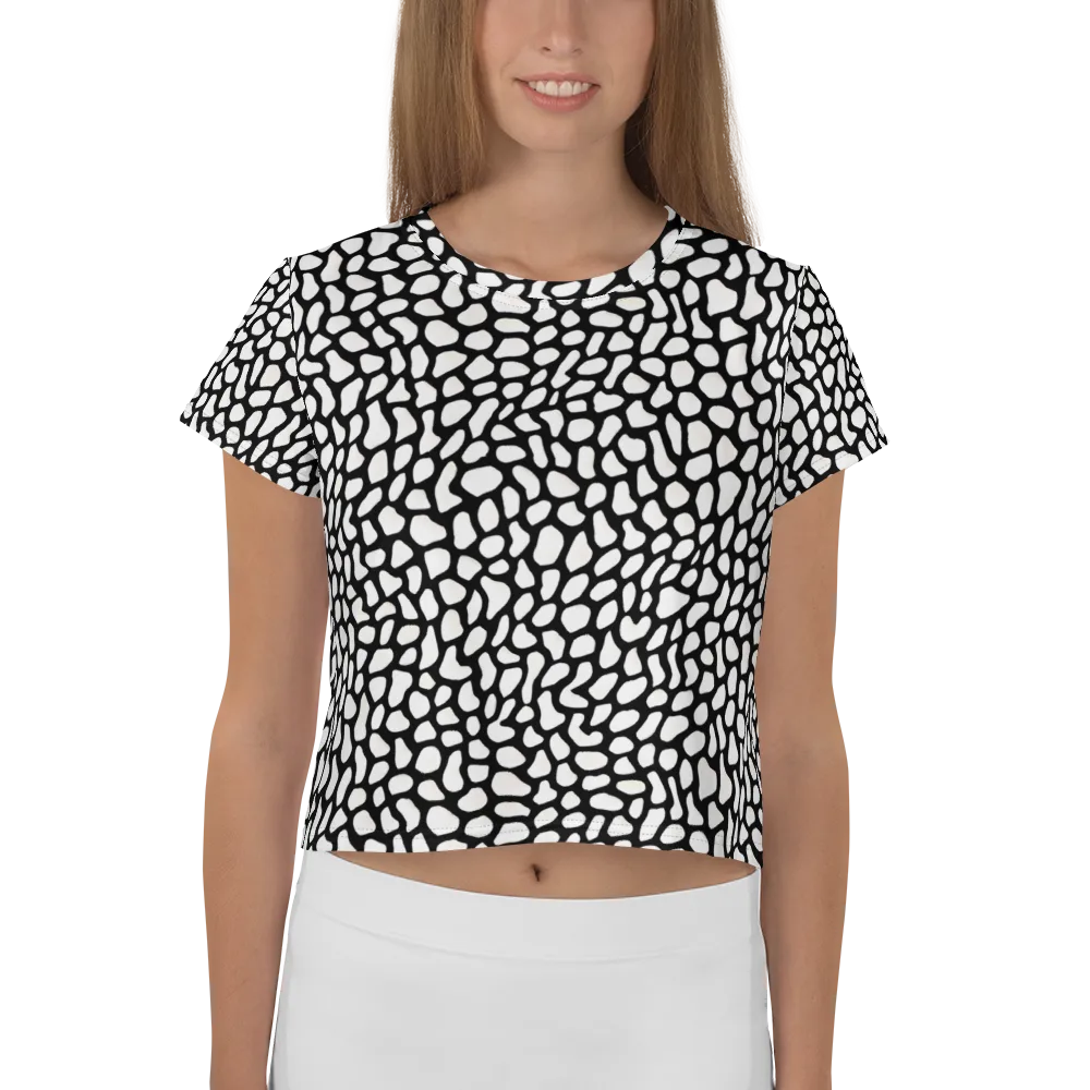 Inkblot Harmony on Crop Tee — Front