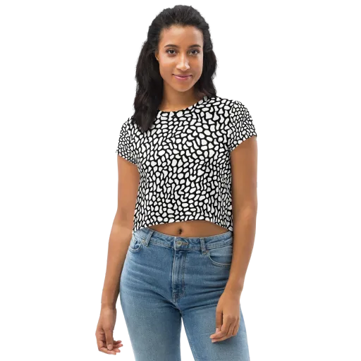 Inkblot Harmony on a Crop Tee