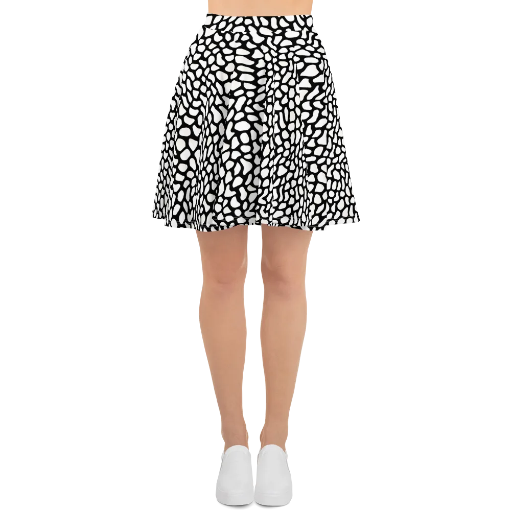 Inkblot Harmony on Skater Skirt — Front