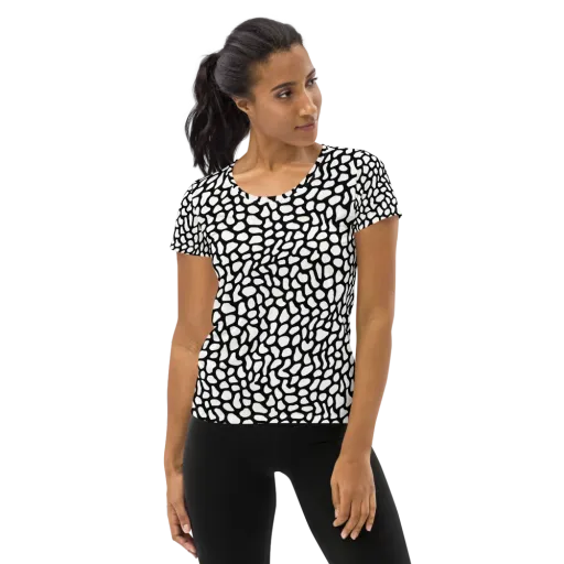 Inkblot Harmony on a Women's Athletic T-Shirt