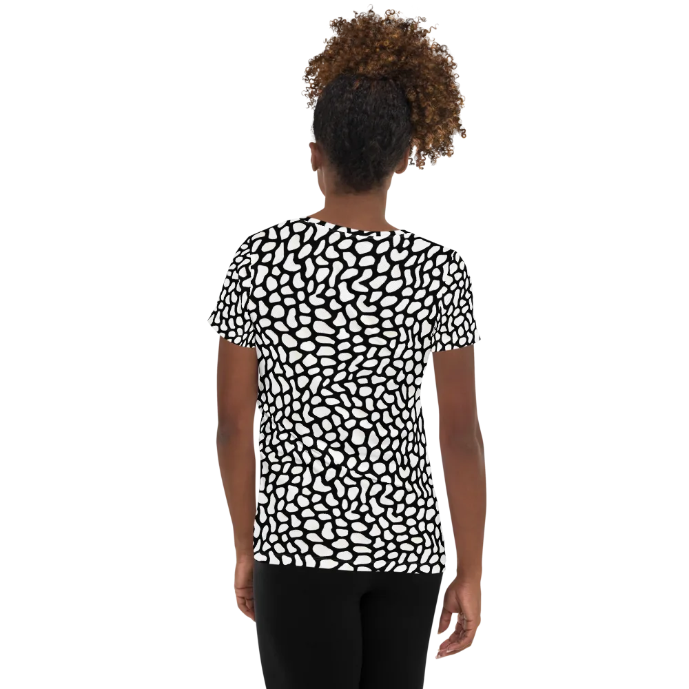 Inkblot Harmony on Women's Athletic T-Shirt — Back