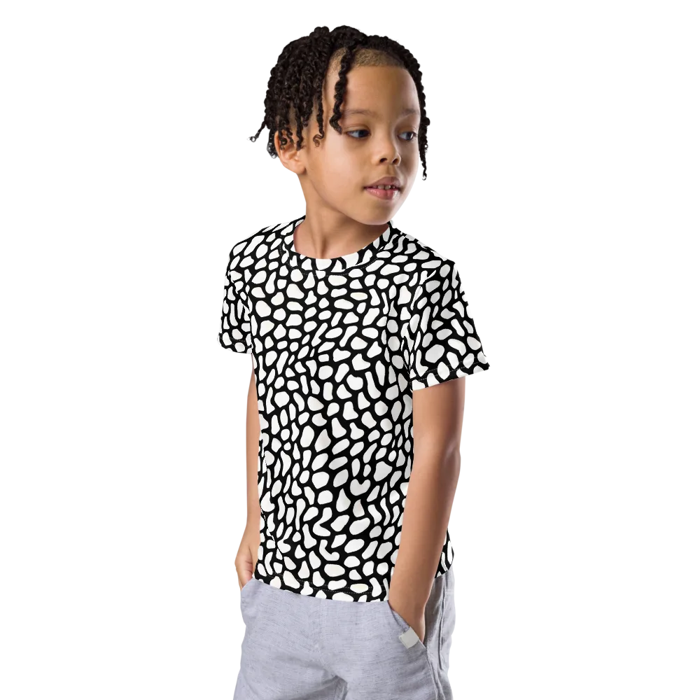 Inkblot Harmony on Kids Crew Neck T-Shirt — Left Front