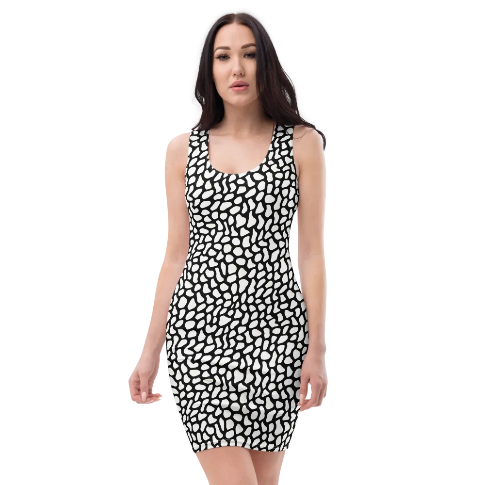 Inkblot Harmony on Bodycon Dress — Front