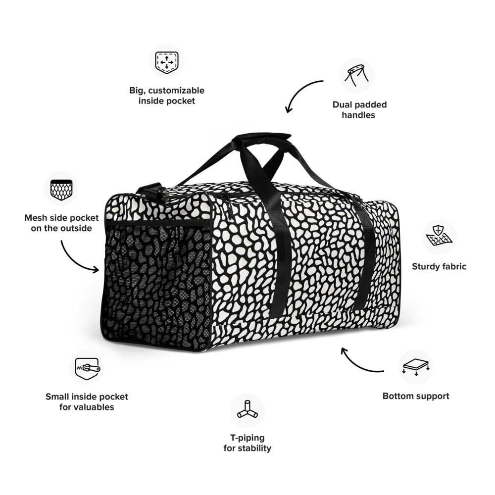 Inkblot Harmony on Duffle Bag — Right Front