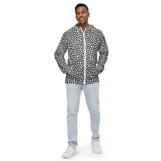 Inkblot Harmony on a Men's Windbreaker