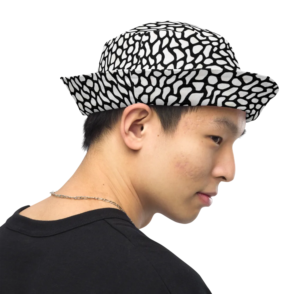 Inkblot Harmony on Reversible Bucket Hat — Right Outside