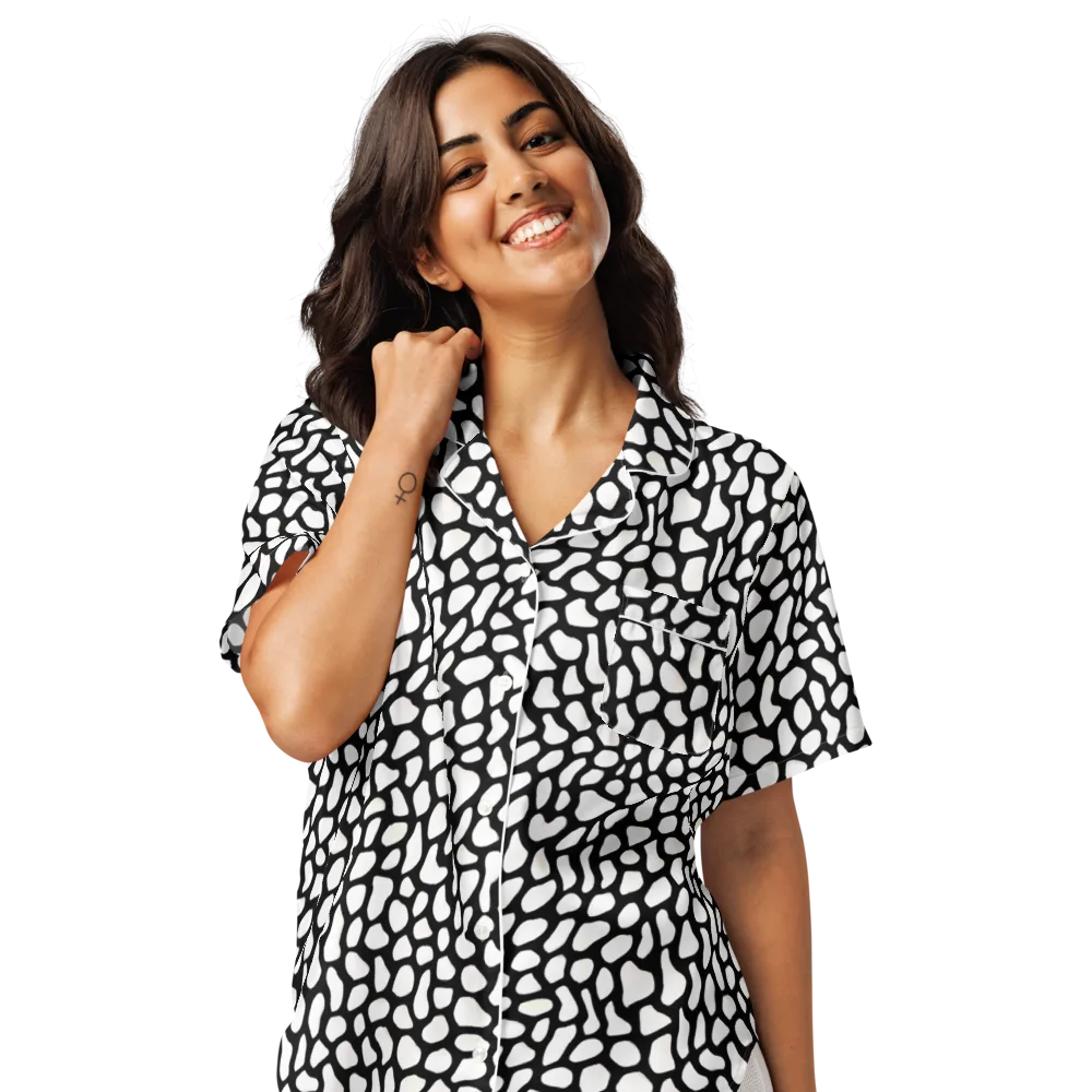 Inkblot Harmony on Women's Short Sleeve Pajama Top — Front