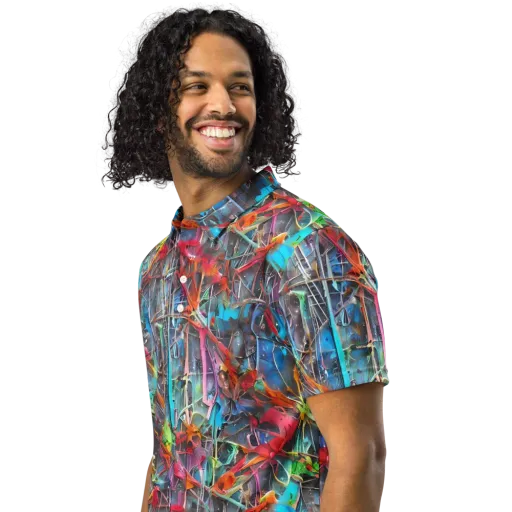 Junkyard Jewel on a Men's Slim Fit Polo Shirt