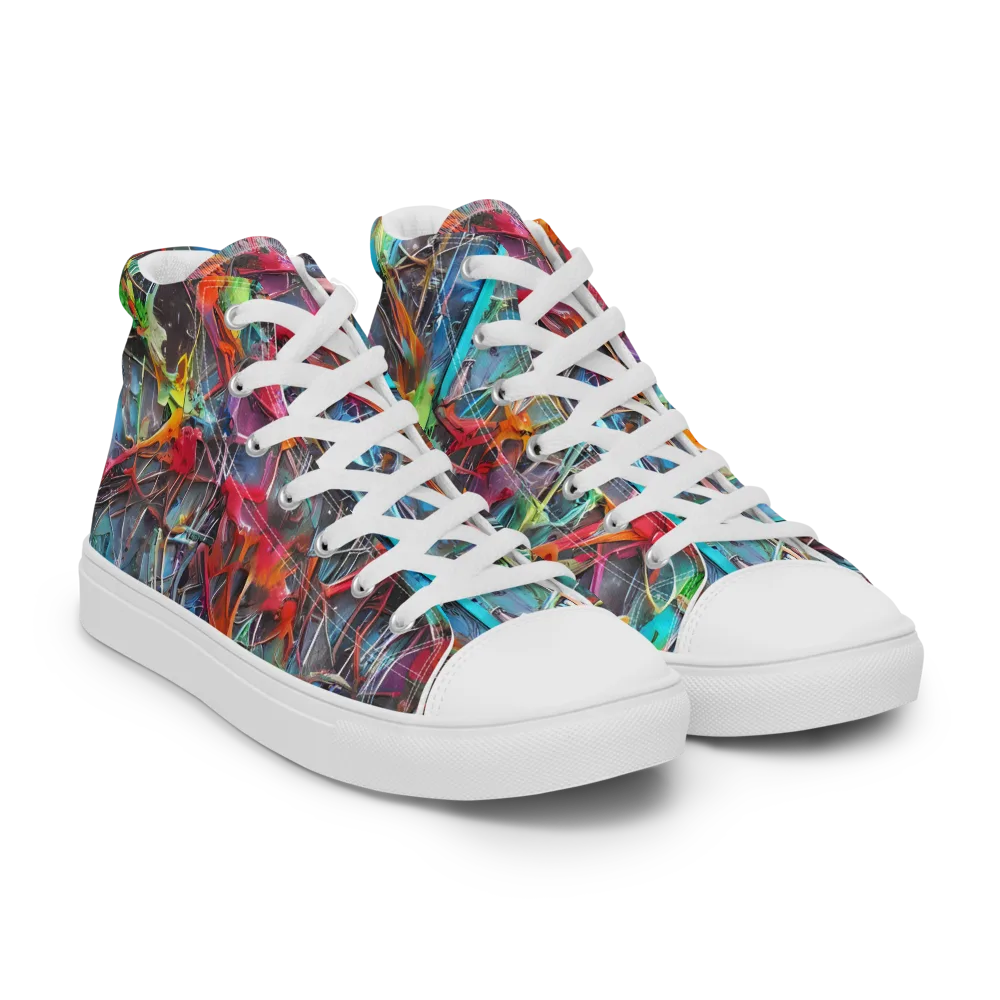 Junkyard Jewel on Men's High Top Canvas Shoes — Right Front