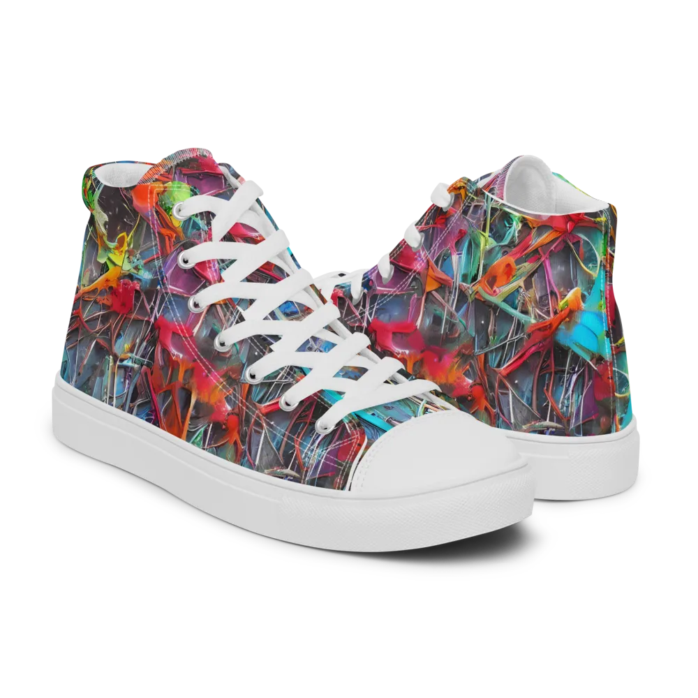 Junkyard Jewel on Men's High Top Canvas Shoes — Right