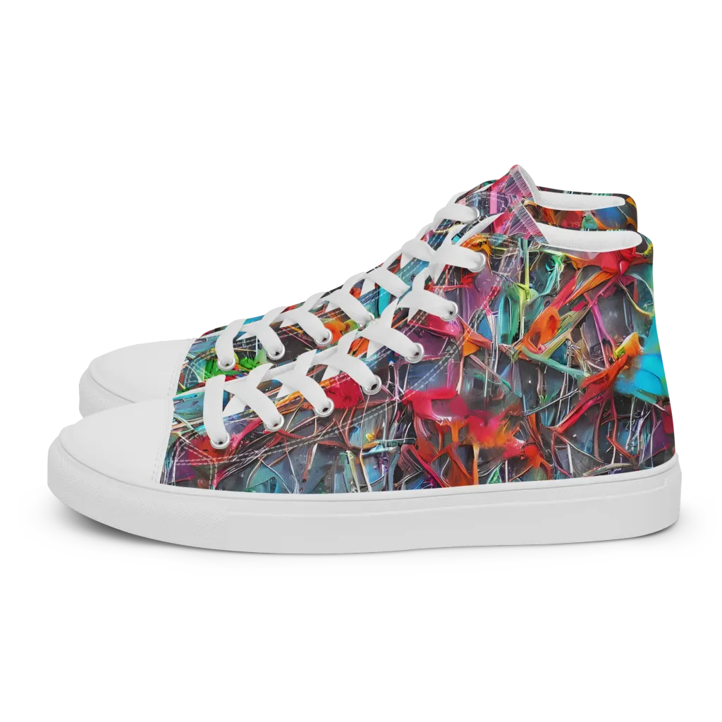 Junkyard Jewel on Women's High Top Canvas Shoes — Left