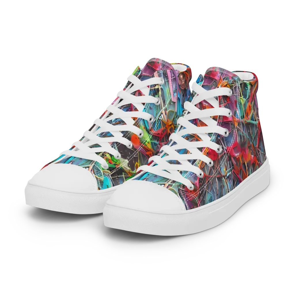 Junkyard Jewel on Women's High Top Canvas Shoes — Left Front