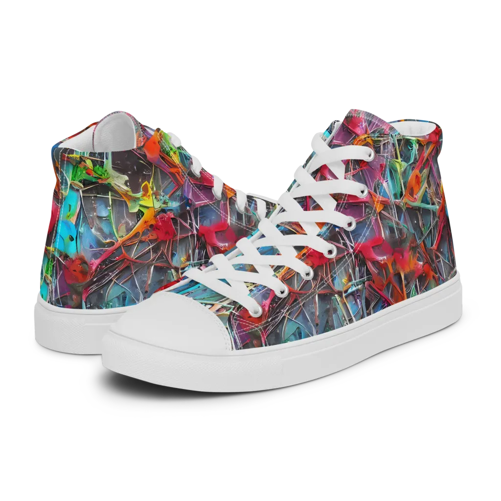 Junkyard Jewel on Women's High Top Canvas Shoes — Left
