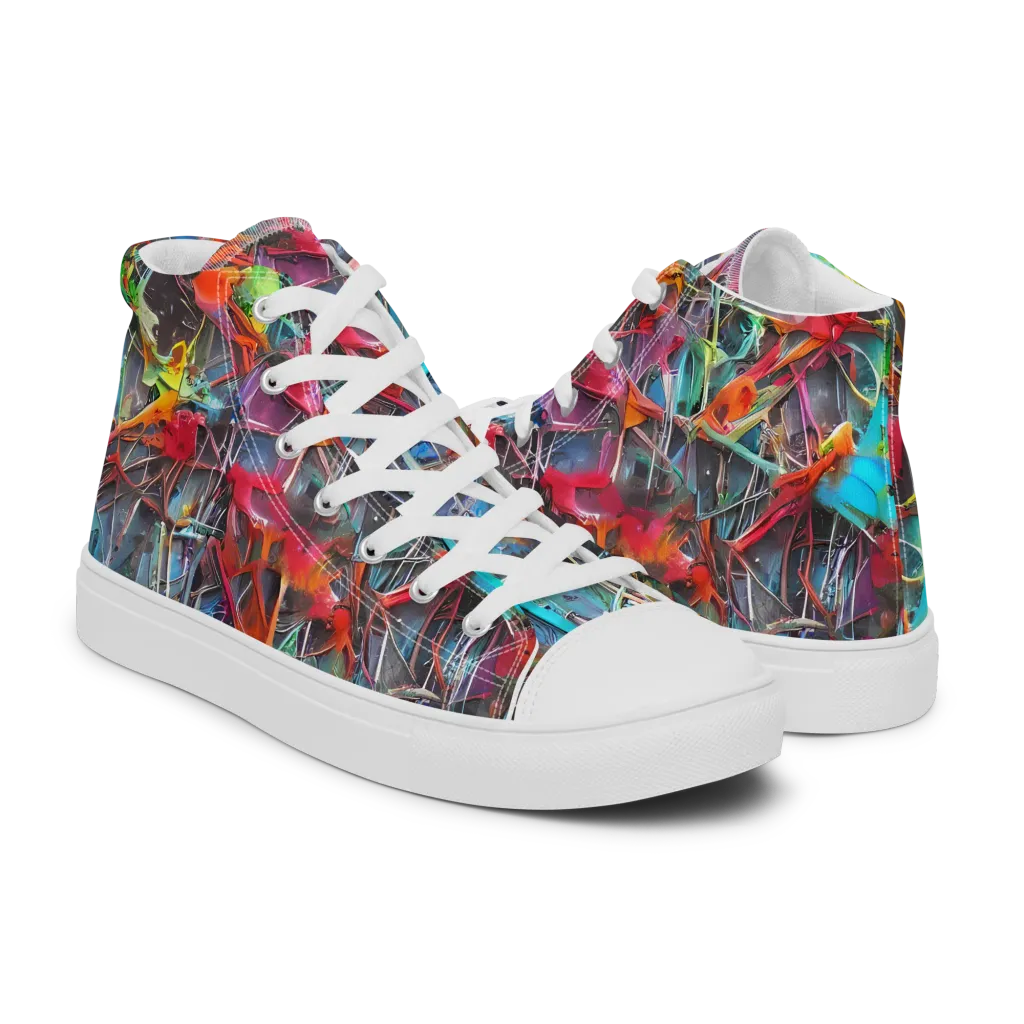 Junkyard Jewel on Women's High Top Canvas Shoes — Right
