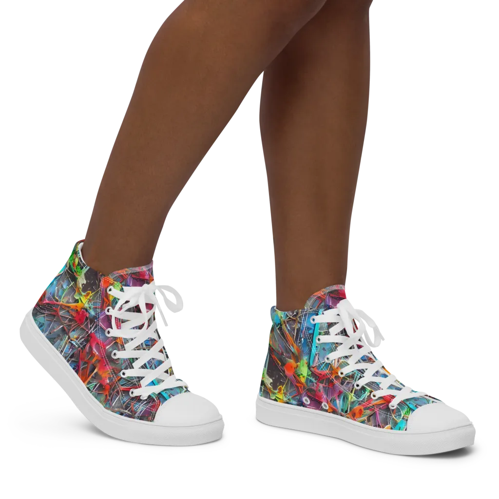 Junkyard Jewel on Women's High Top Canvas Shoes — Right