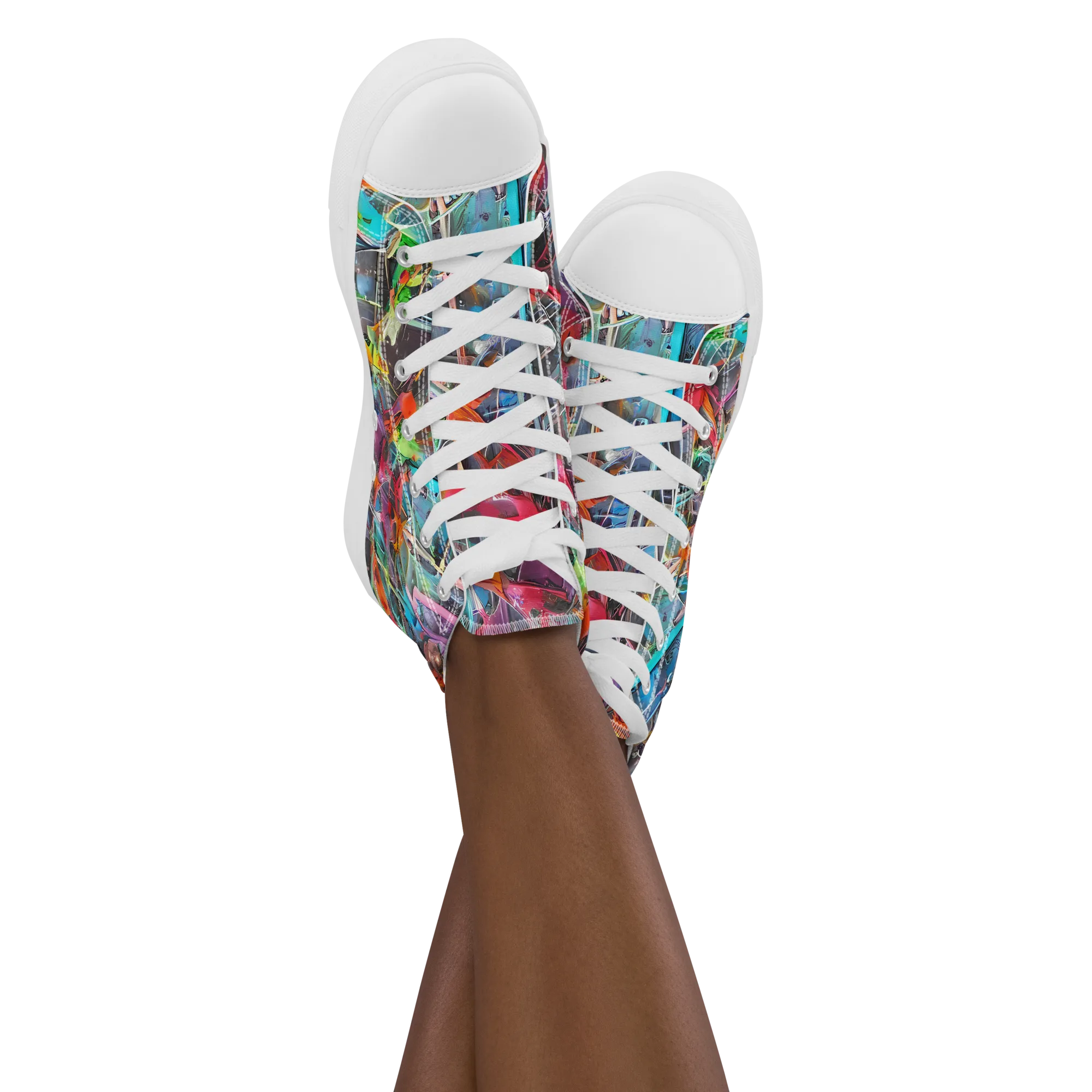 Junkyard Jewel on Women's High Top Canvas Shoes — Front
