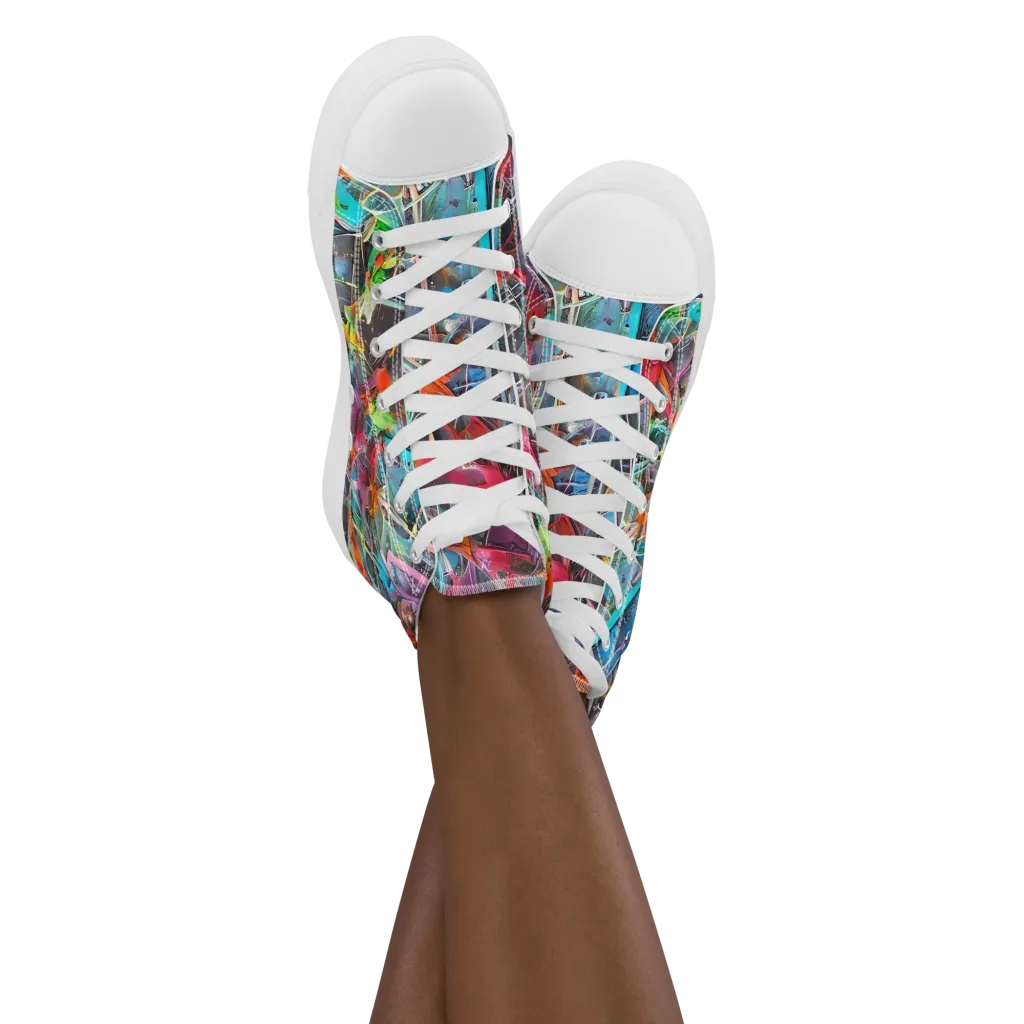 Junkyard Jewel on Women's High Top Canvas Shoes — Front