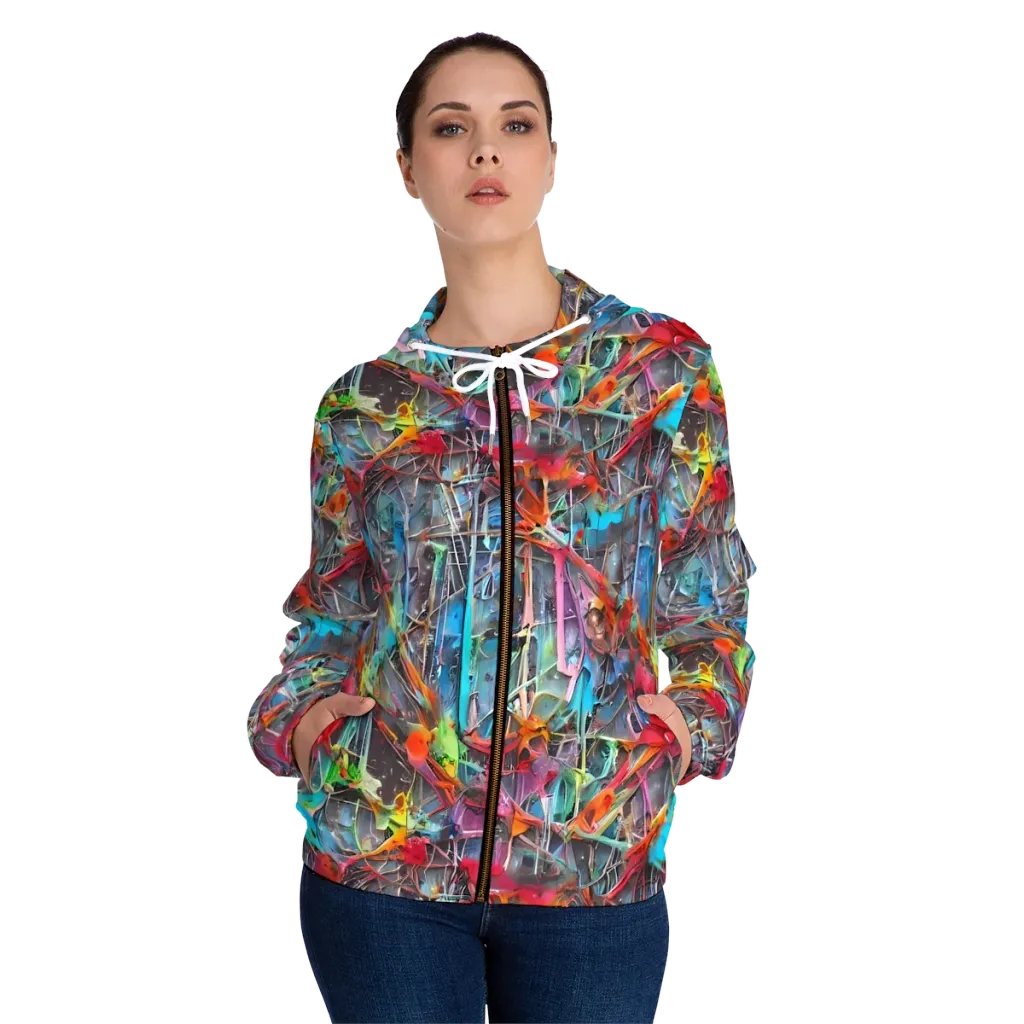 Junkyard Jewel on Women's Full-Zip Hoodie — Front On Person