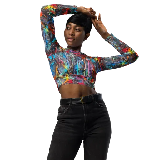 Junkyard Jewel on a Long Sleeve Crop Top