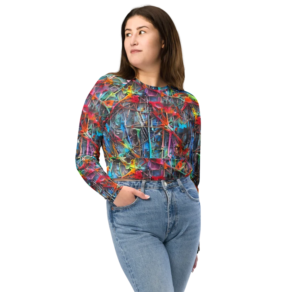 Junkyard Jewel on Long Sleeve Crop Top — Front