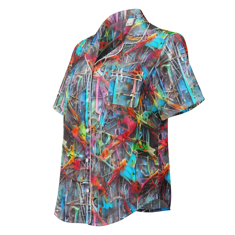 Junkyard Jewel on Women's Short Sleeve Pajama Top — Left Front