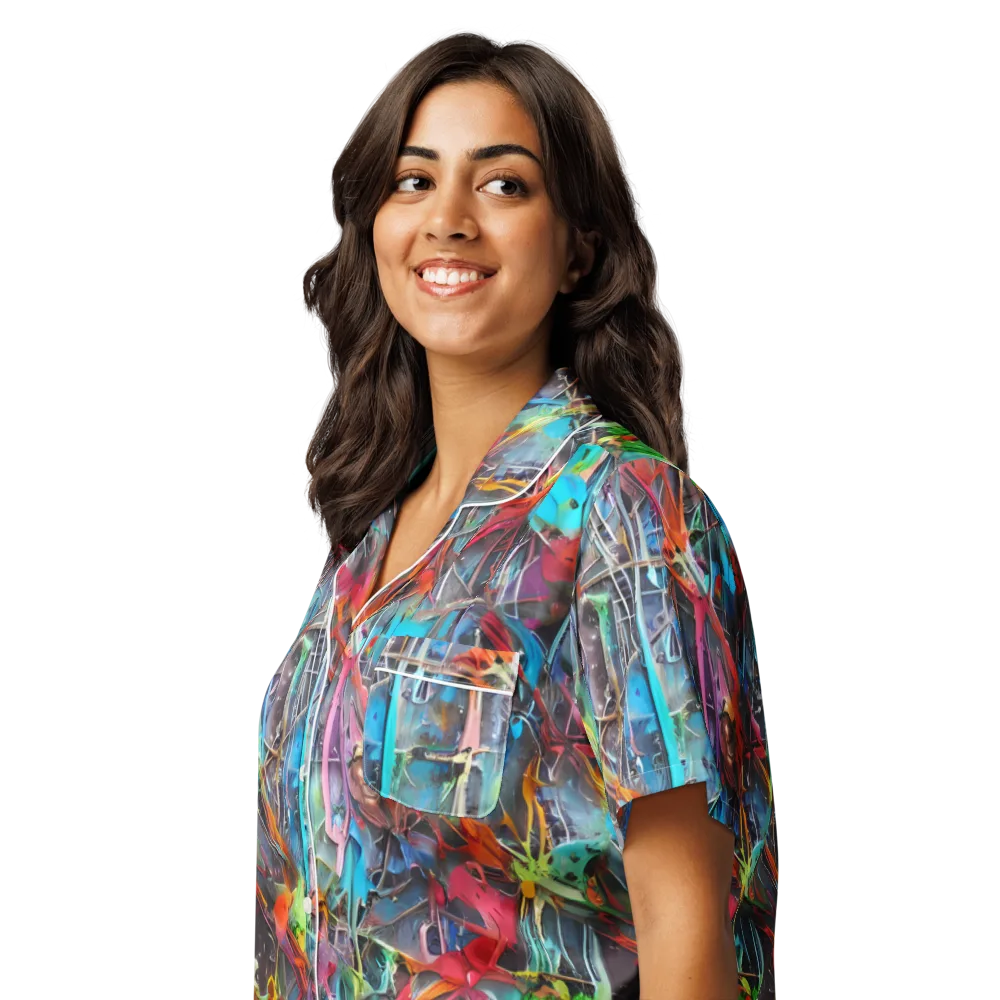 Junkyard Jewel on Women's Short Sleeve Pajama Top — Left Front
