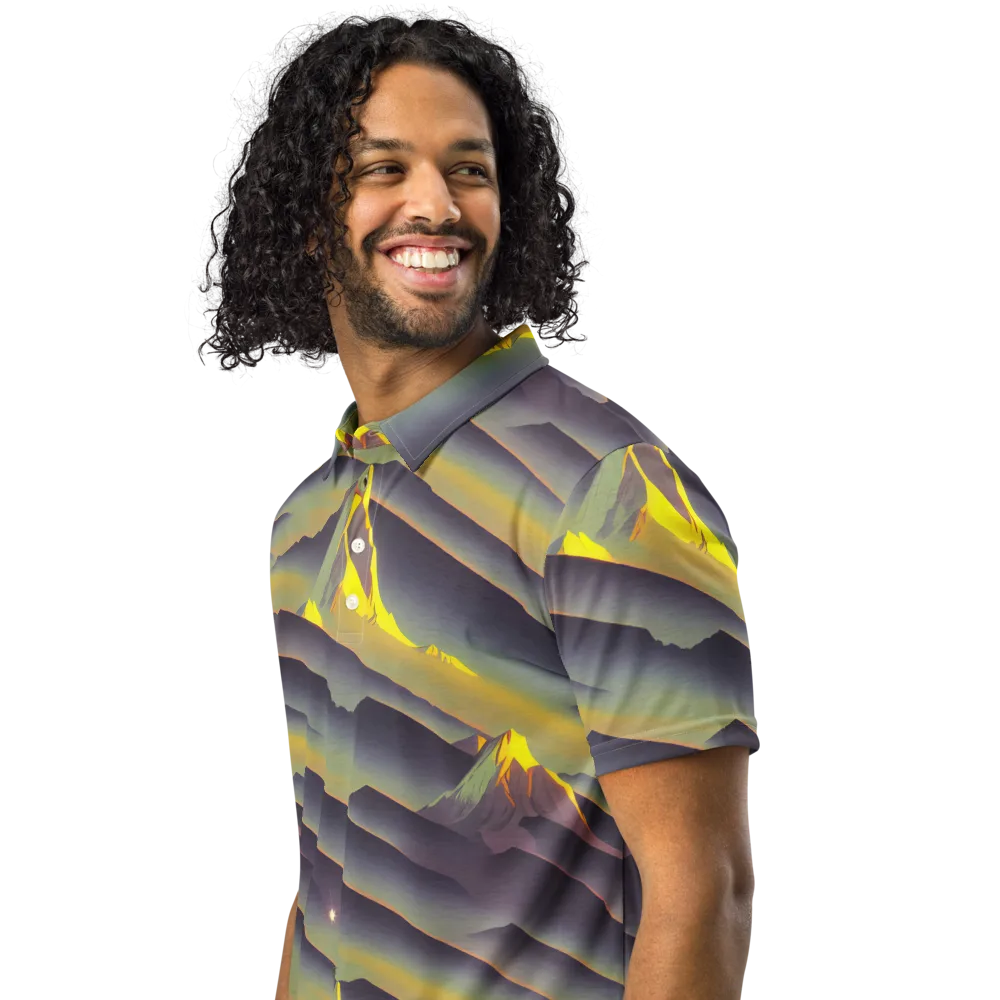 Surreal Summit on Men's Slim Fit Polo Shirt — Left Front
