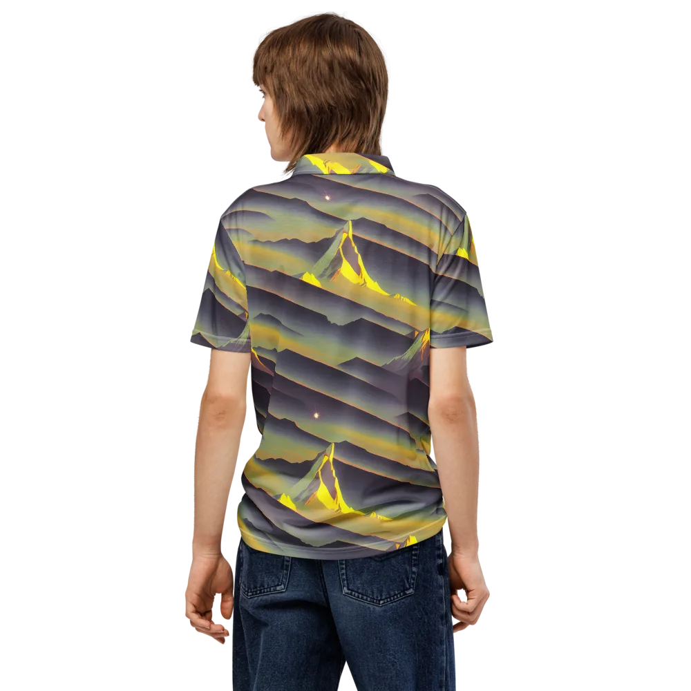 Surreal Summit on Men's Slim Fit Polo Shirt — Back