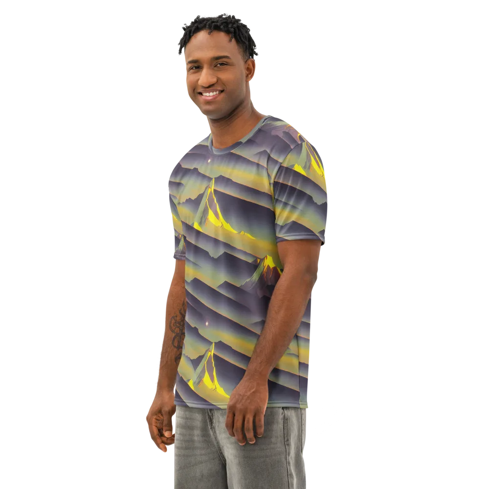 Surreal Summit on Men's Cotton Crew Neck T-Shirt — Left Front