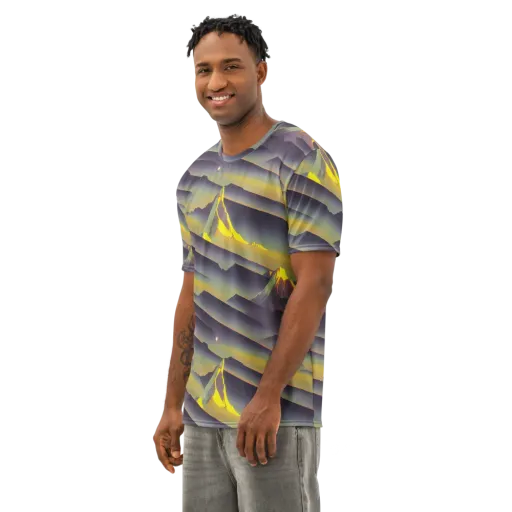 Surreal Summit on a Men's Cotton Crew Neck T-Shirt