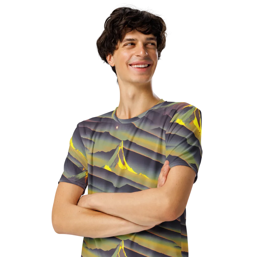 Surreal Summit on Men's Crew Neck T-Shirt — Left Front