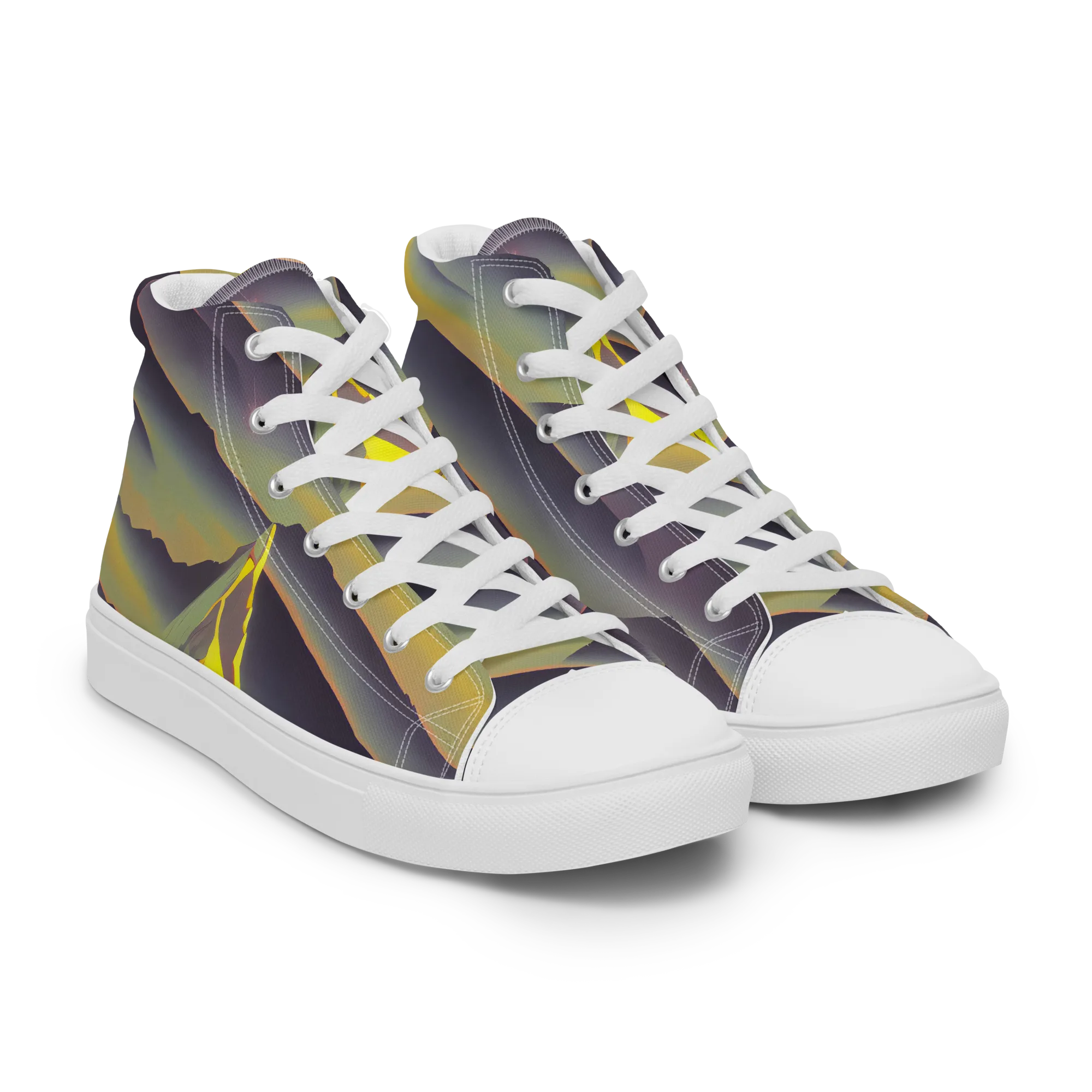 Surreal Summit on Men's High Top Canvas Shoes — Right Front