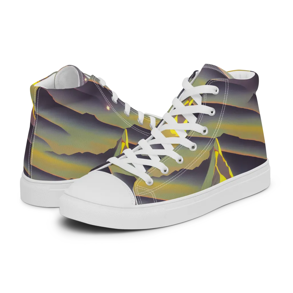 Surreal Summit on Men's High Top Canvas Shoes — Left